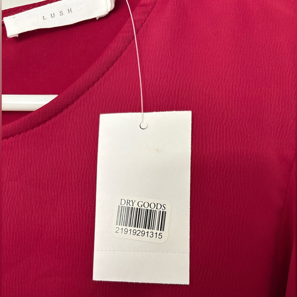 Dry Goods Burgundy Red Long Sleeve Satin Mini Dress - Picture 4 of 6